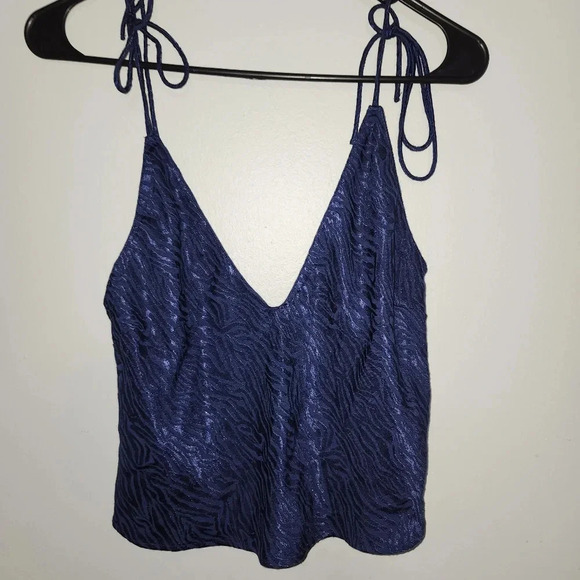 Victoria's Secret women's cropped camisole top blue size M - Picture 1 of 3